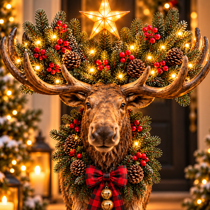 🎄 Woodland Christmas Moose™ – Lighted Holiday Decor