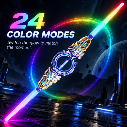 4-Color Retractable Dual-Blade Light-Up Spin Sword