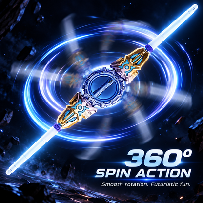 4-Color Retractable Dual-Blade Light-Up Spin Sword