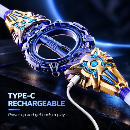 4-Color Retractable Dual-Blade Light-Up Spin Sword