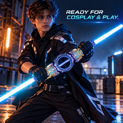 4-Color Retractable Dual-Blade Light-Up Spin Sword