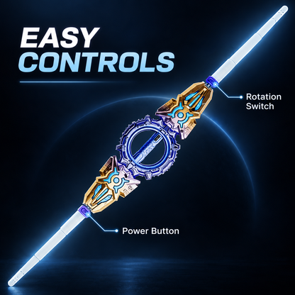 4-Color Retractable Dual-Blade Light-Up Spin Sword