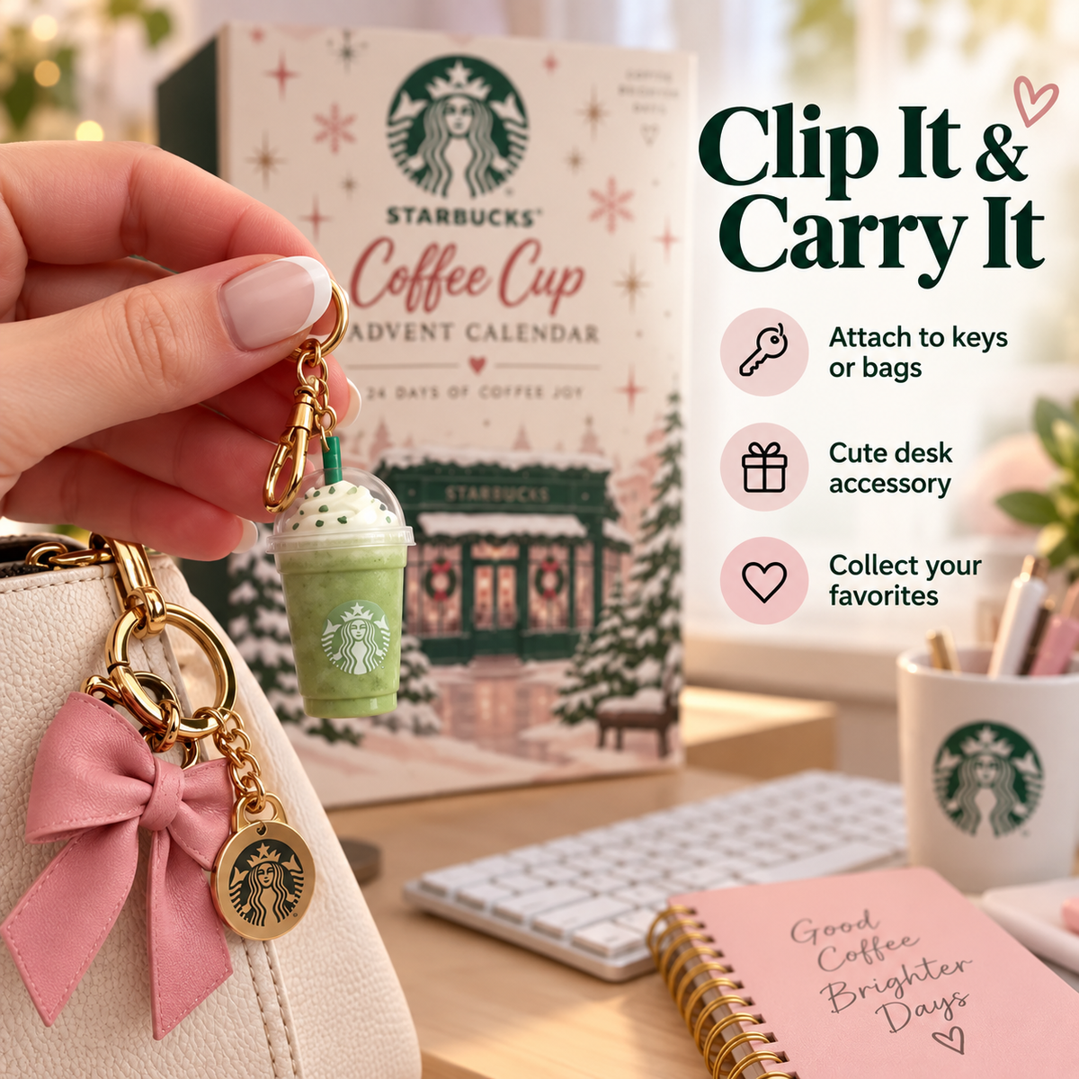 24-Day Coffee Lover Advent Calendar – Mini Café Charm Christmas Countdown Gift Set