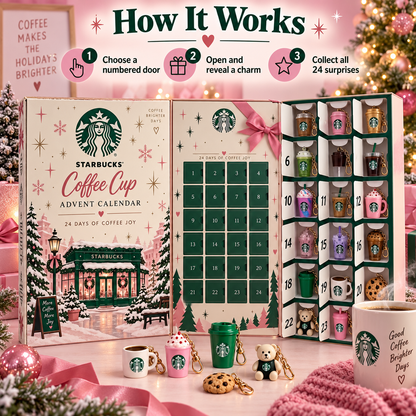 24-Day Coffee Lover Advent Calendar – Mini Café Charm Christmas Countdown Gift Set