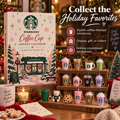 24-Day Coffee Lover Advent Calendar – Mini Café Charm Christmas Countdown Gift Set