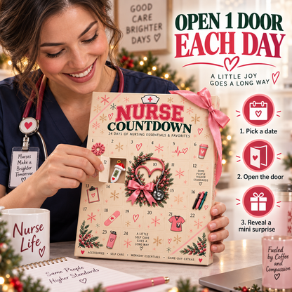 24-Day Nurse Christmas Advent Calendar – Nursing-Themed Surprises & Self-Care Countdown Gift