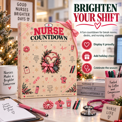 24-Day Nurse Christmas Advent Calendar – Nursing-Themed Surprises & Self-Care Countdown Gift