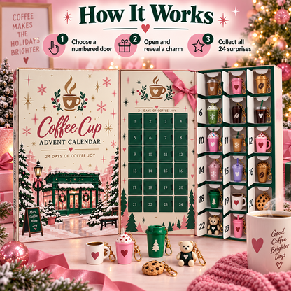 24-Day Coffee Lover Advent Calendar – Mini Café Charm Christmas Countdown Gift Set