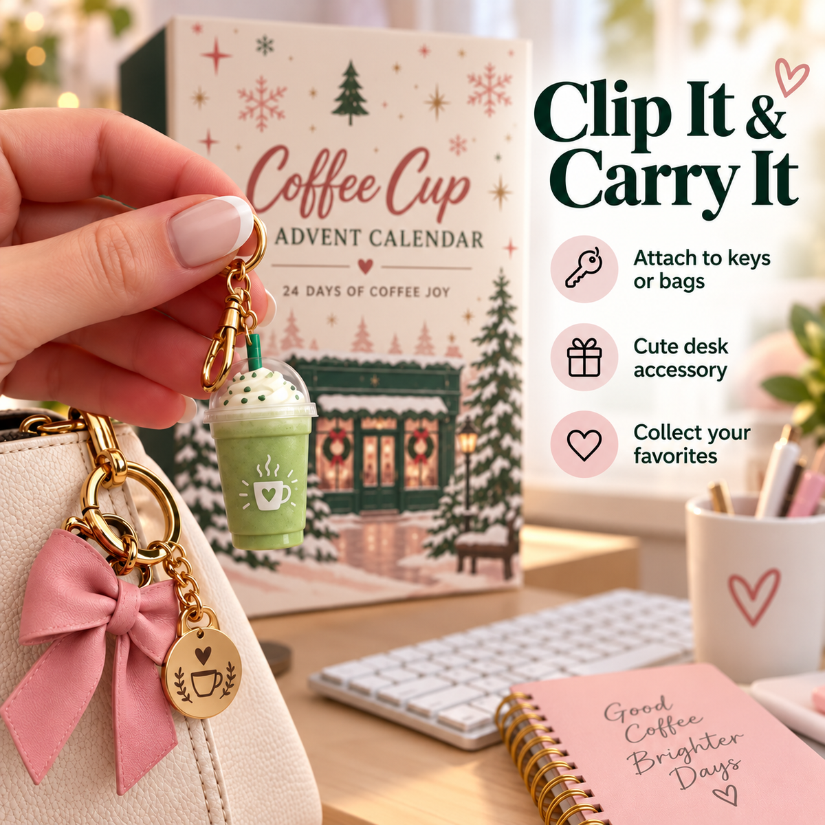 24-Day Coffee Lover Advent Calendar – Mini Café Charm Christmas Countdown Gift Set