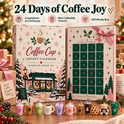 24-Day Coffee Lover Advent Calendar – Mini Café Charm Christmas Countdown Gift Set