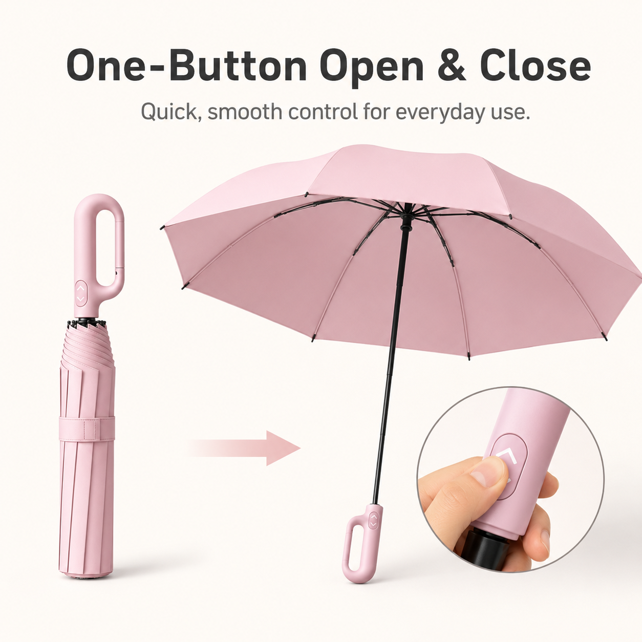 ☔Portable Automatic Folding Umbrella-Windproof Waterproof with Loop Buckle