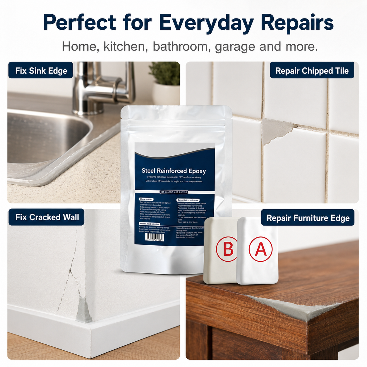 ✨SAVE 50% NOW Steel Reinforced Epoxy Repair Putty — Universal Glue for Metal, Wood, Plastic