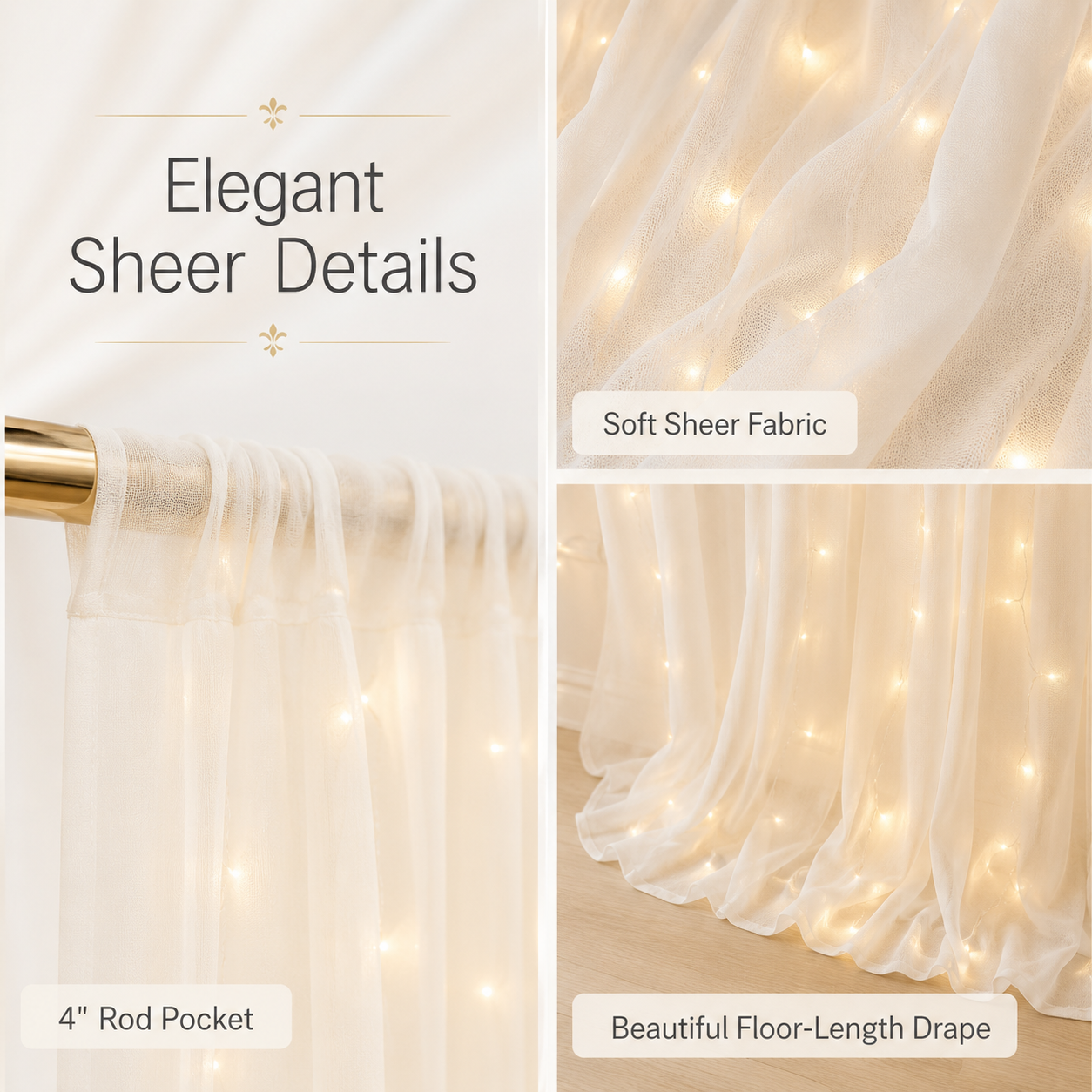🔥Dreamy Tulle Curtain Lights Set