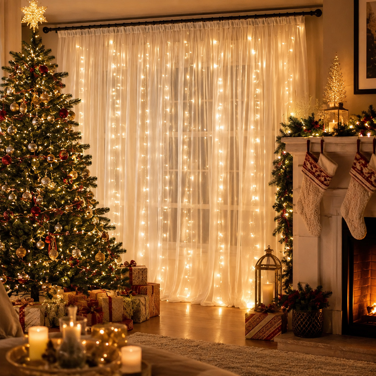 ❤️Dreamy Tulle Curtain Lights Set.