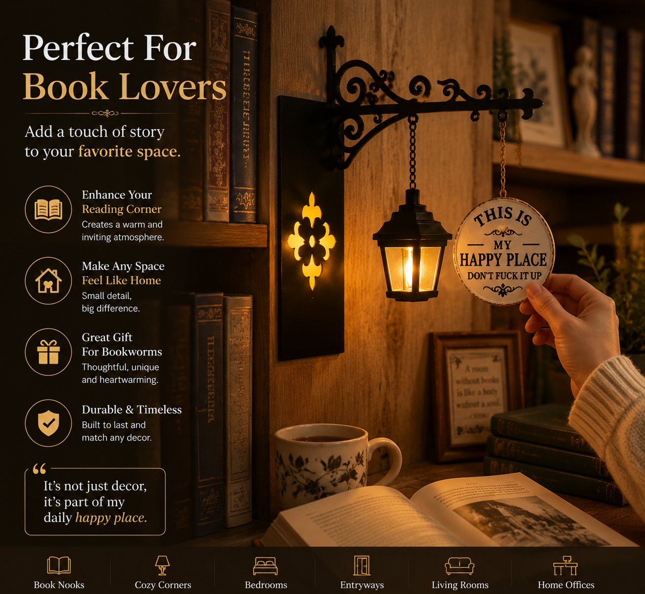 ✨ Mini Hanging Lantern Book Nook Light – Cozy Ambient Shelf Decor for Reading & Bedroom Atmosphere
