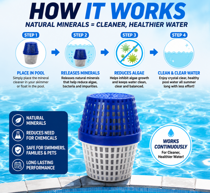 🏊‍♂️ Crystal Clear Pool Water Mineral Cleaner – Anti-Algae Pool Treatment Stick