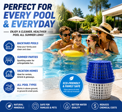 🏊‍♂️ Crystal Clear Pool Water Mineral Cleaner – Anti-Algae Pool Treatment Stick