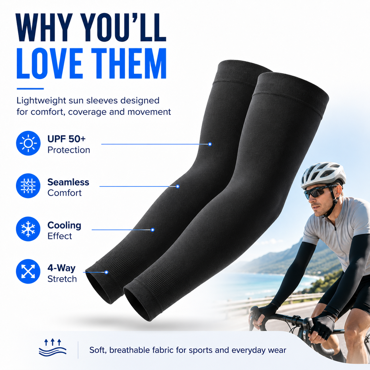 ☀️UPF 50+ Cooling UV Protection Arm Sleeves