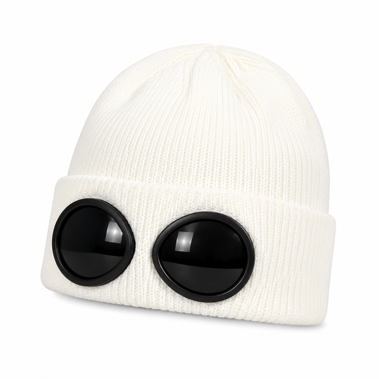 🧢 Retro Goggle Beanie Hat – Unique Winter Knit Cap for Outdoor Adventures