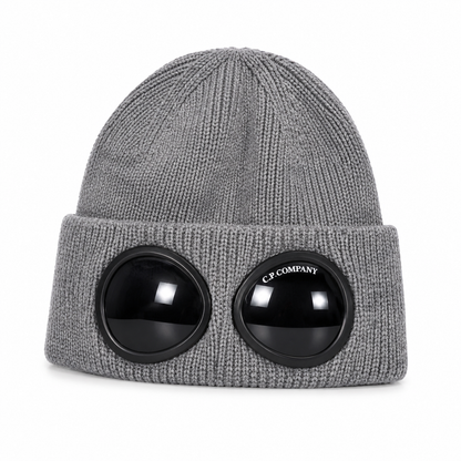 🧢 Retro Goggle Beanie Hat – Unique Winter Knit Cap for Outdoor Adventures