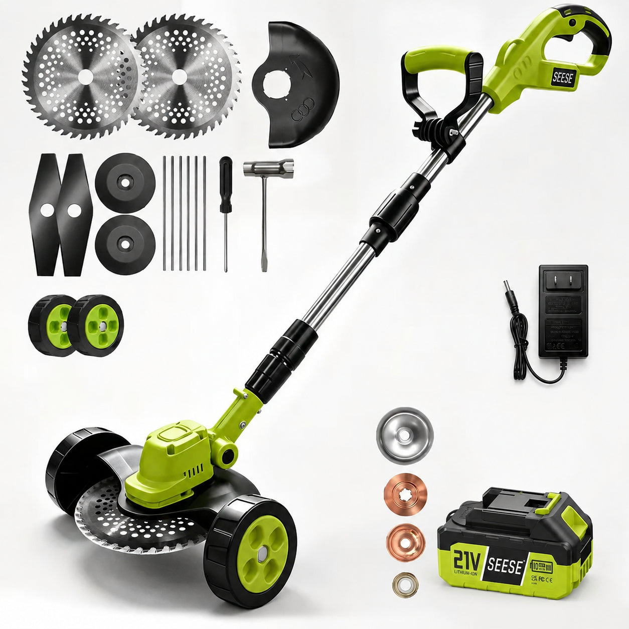 🔥2026 Hot Sale 21V Cordless 3-in-1 Grass Trimmer, Edger & Mini Mower