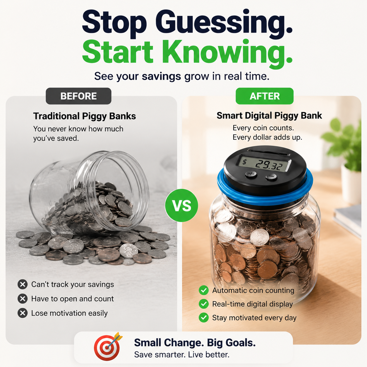 🔥LAST DAY 50% OFF -💰 Smart Piggy Bank That Counts Your Money Automatically