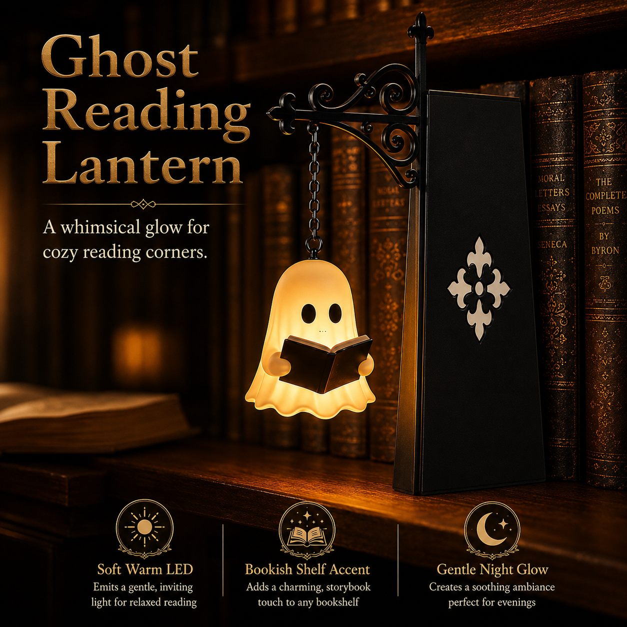 ✨Cozy floating ghost decor for any bookshelf