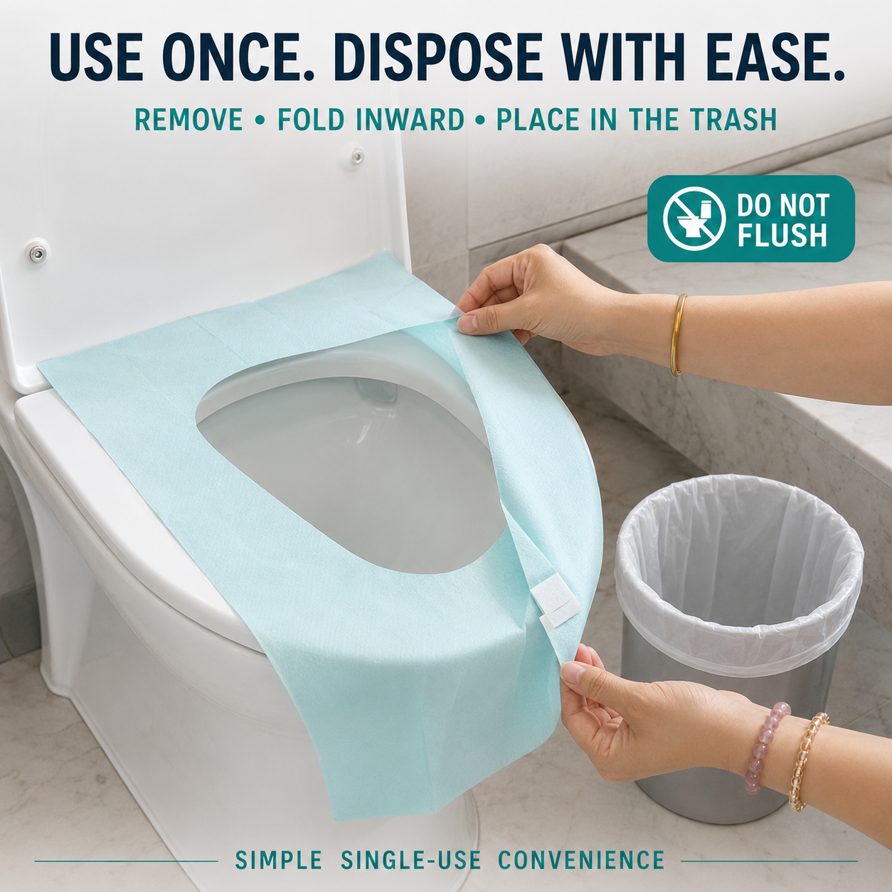 🚽 Disposable Adhesive Toilet Seat Covers – Extra Coverage for Travel & Public Restrooms