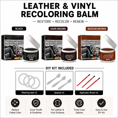 🔥Leather & Vinyl Recoloring Balm Kit – Restore Faded Seats, Sofas & Shoes