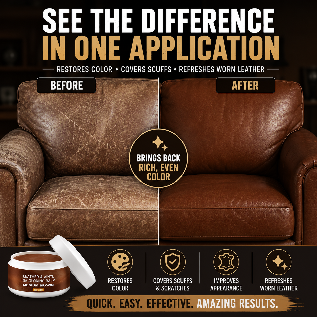 💞 Leather Repair Paste – Fills scratches & scuffs, restores texture