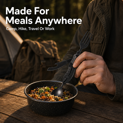 ✨ Compact 3-in-1 Camping Flatware – Foldable Fork, Spoon & Knife for Travel
