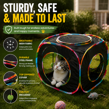 🐾 Foldable Cat Play Cube – A Cozy Hideout for Curious Cats