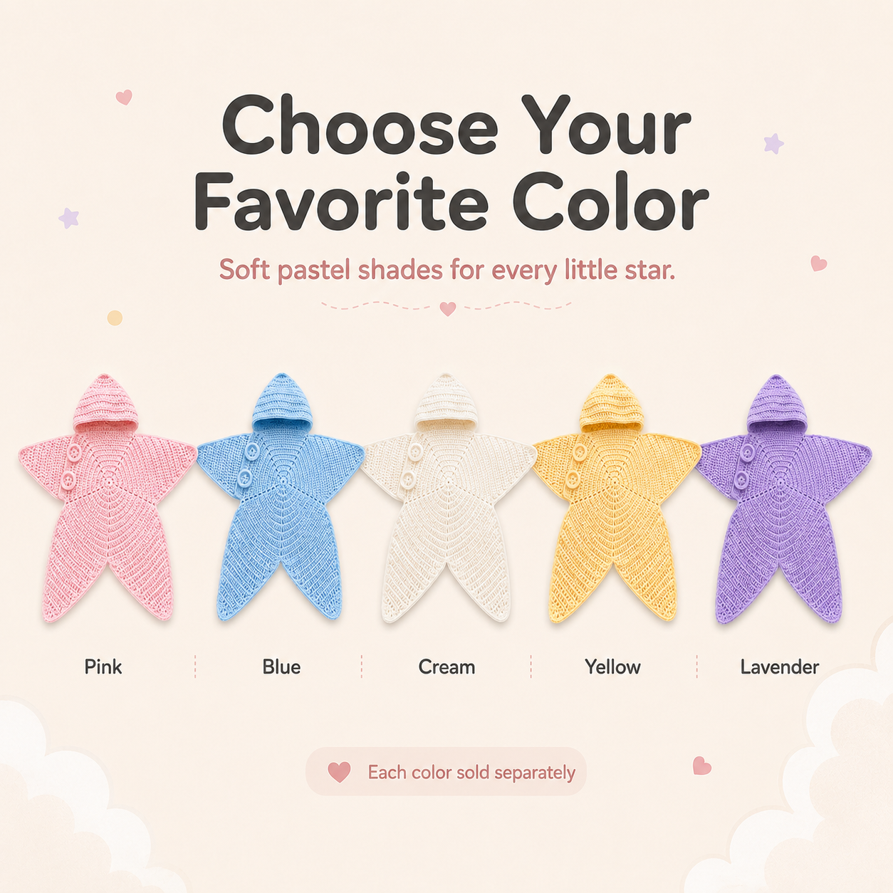 ✨Baby Starfish Knitted Romper - Adorable Hooded Photo Outfit