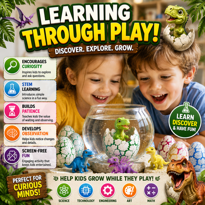 60PCS Hatching Dinosaur Eggs – Water Growing Dino Toy Set