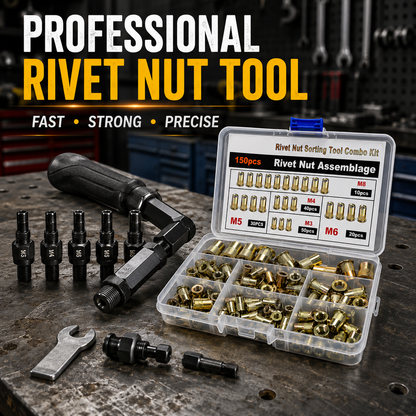 🚀Head Rivet Nut Tool-M3 M4 M5 M6 M8 Rivnut Kit-Carbon Steel Rivnut Set