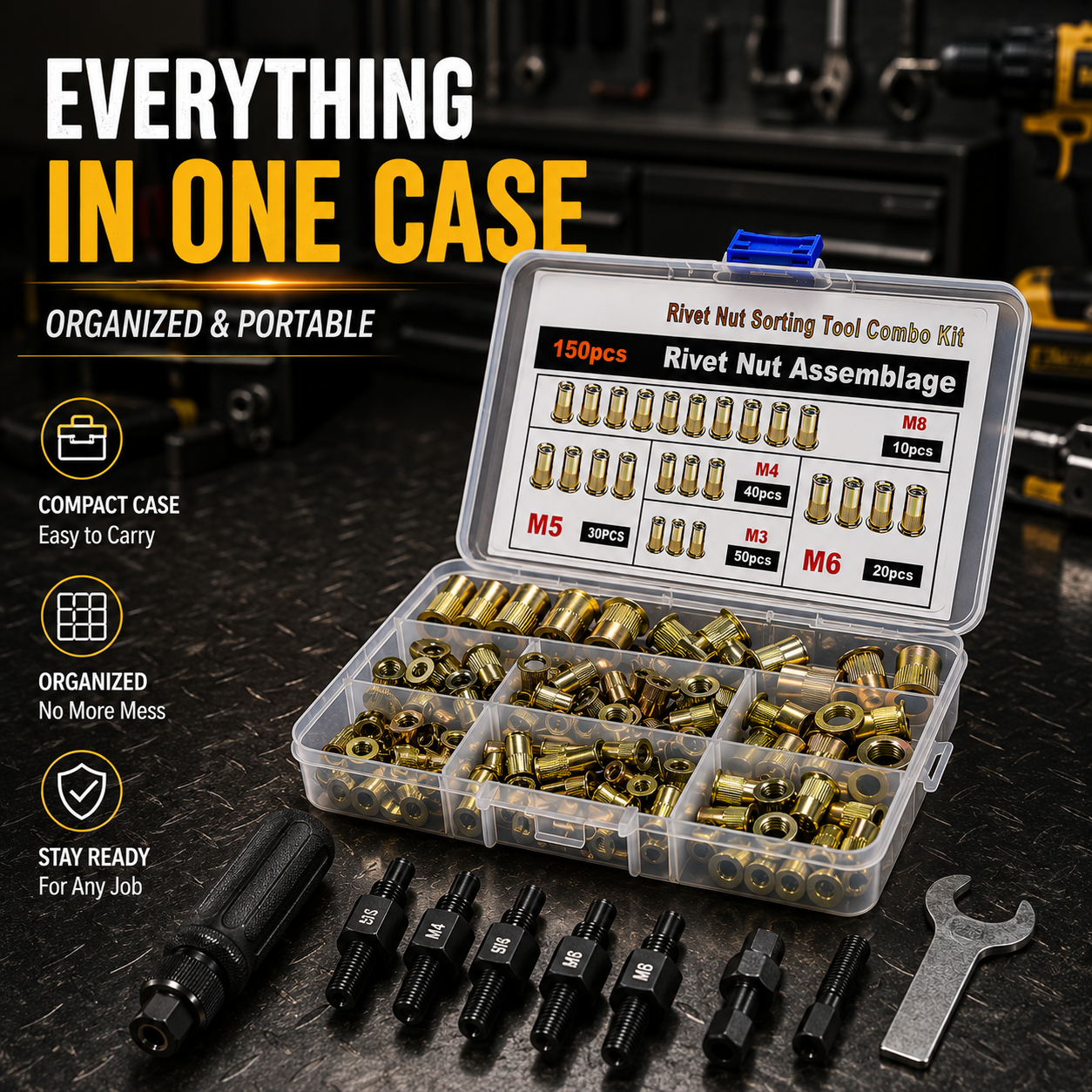 🛠️🛠️Manual or Drill. One Tool Does It All- 2-in-1 Rivet Nut Tool Kit