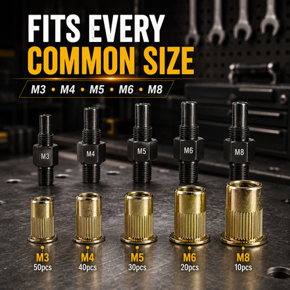 🛠️🛠️Manual or Drill. One Tool Does It All- 2-in-1 Rivet Nut Tool Kit