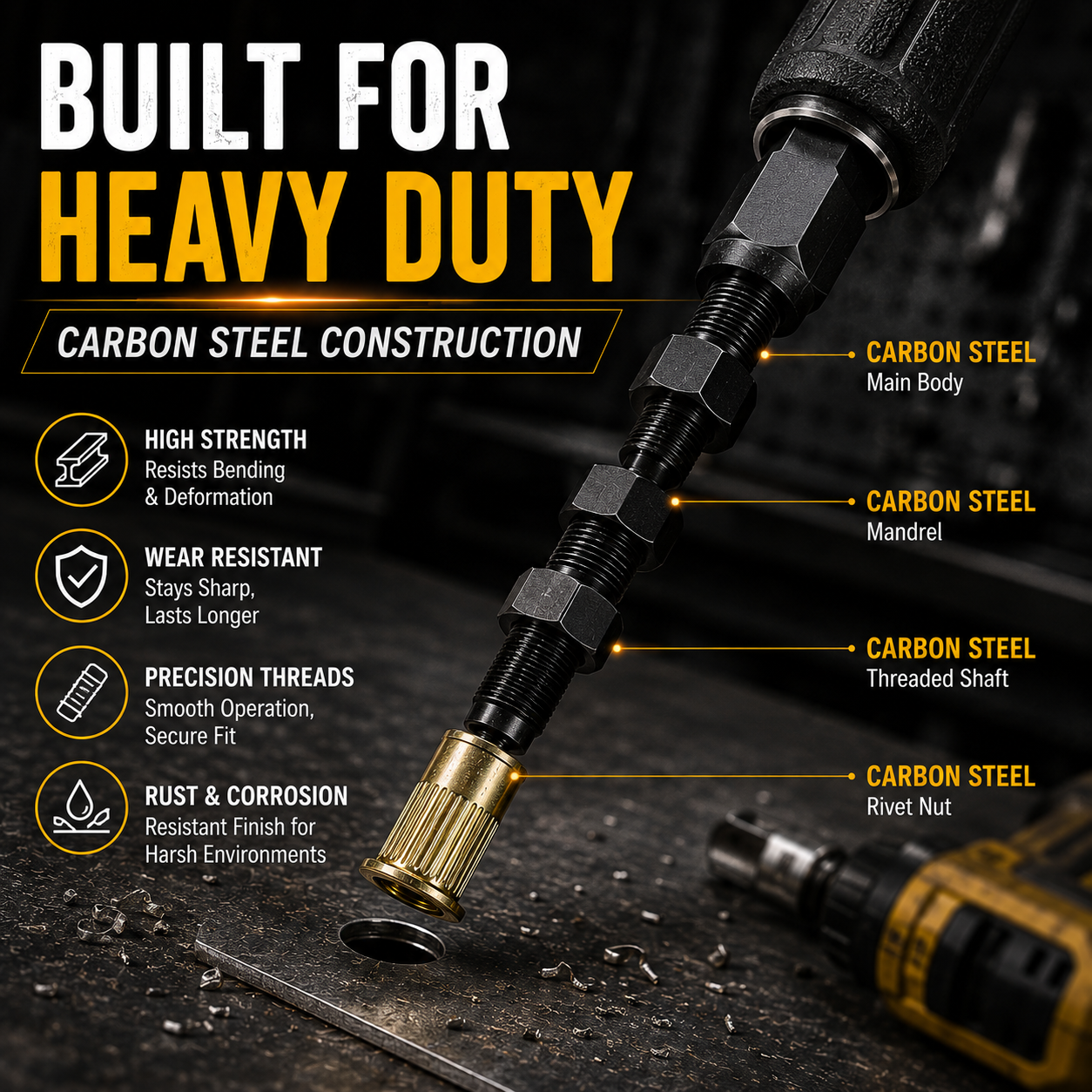 🛠️🛠️Manual or Drill. One Tool Does It All- 2-in-1 Rivet Nut Tool Kit