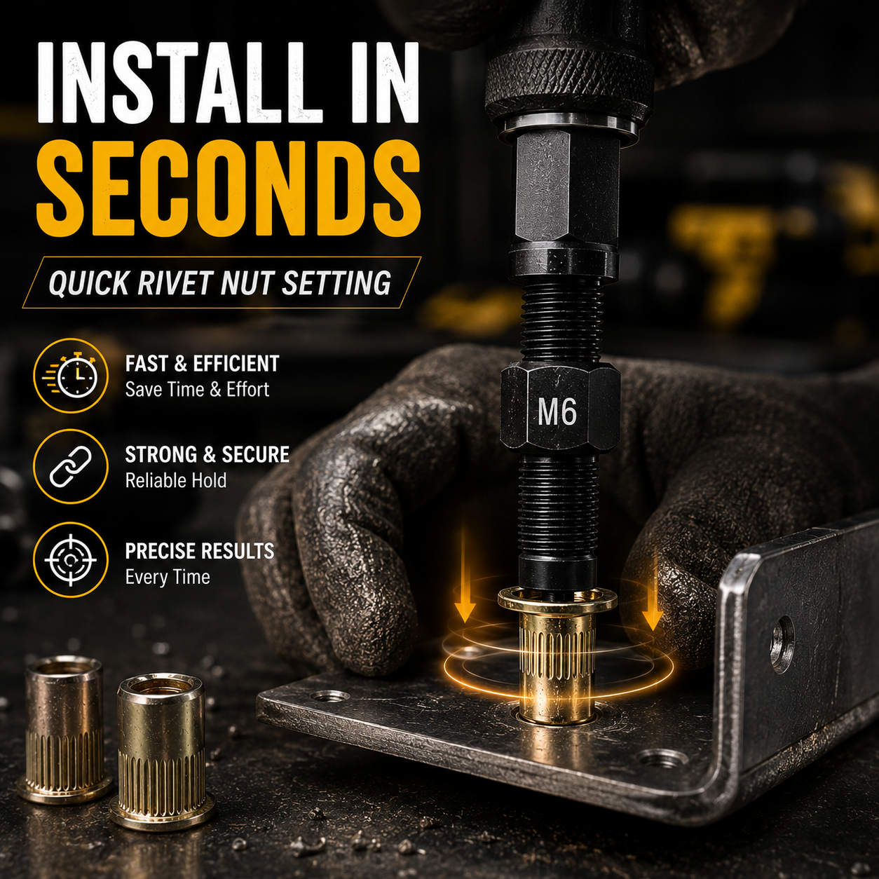 🛠️🛠️Manual or Drill. One Tool Does It All- 2-in-1 Rivet Nut Tool Kit