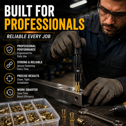 🛠️Head Rivet Nut Tool, M3 M4 M5 M6 M8 Rivnut Kit
