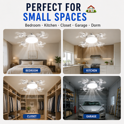 🔥 E27 Screw-In Ceiling Fan Light – 19.69" LED Cooling Fan with Remote for Hot Rooms