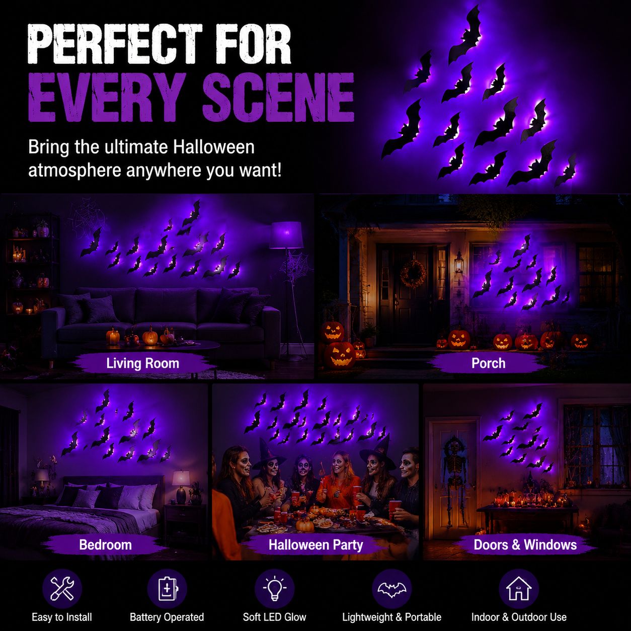 🦇 Viral Halloween Bat Wall Lights