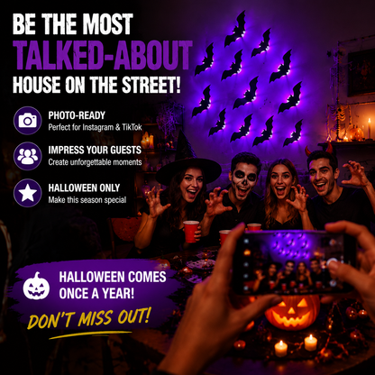 Light Up Your Walls with Halloween Bat Atmosphere Decor