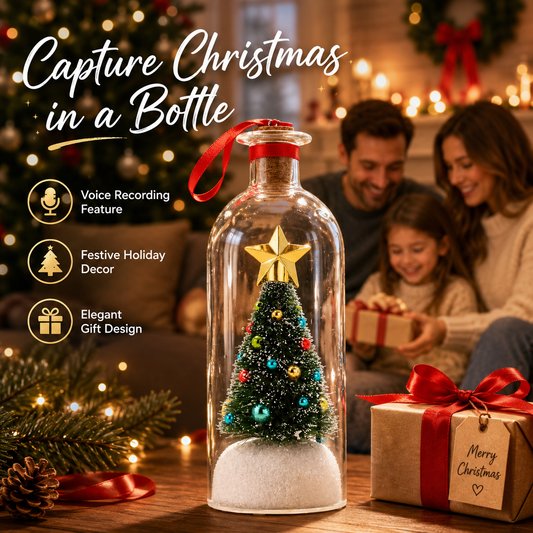 🎁Recordable Christmas Tree Message in a Bottle🎄✨