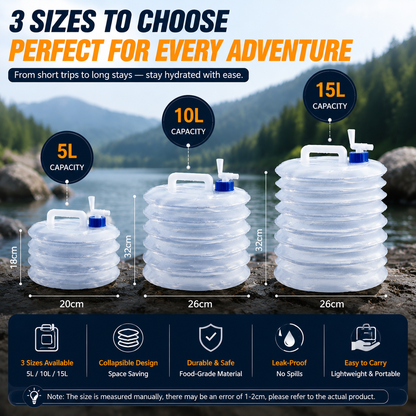 ⏰ Last Day Sale | 🏕️Foldable Camping Water Container  – 5L/10L/15L Portable Water Bucket