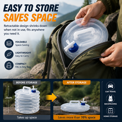 ⏰ Last Day Sale | 🏕️Foldable Camping Water Container  – 5L/10L/15L Portable Water Bucket