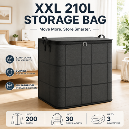 🔥 LAST DAY 50% OFF! 🏠 XXL 210L Storage Bag – Large Capacity Moving & Closet Organizer for Quilts, Bedding & Sweaters