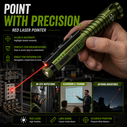 🚨11-in-1 Rechargeable EDC Flashlight – 800LM Magnetic Work Light with Laser