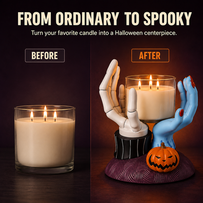 🎃 Spooky Hands Candle Holder – Cute & Creepy Halloween Tabletop Decor