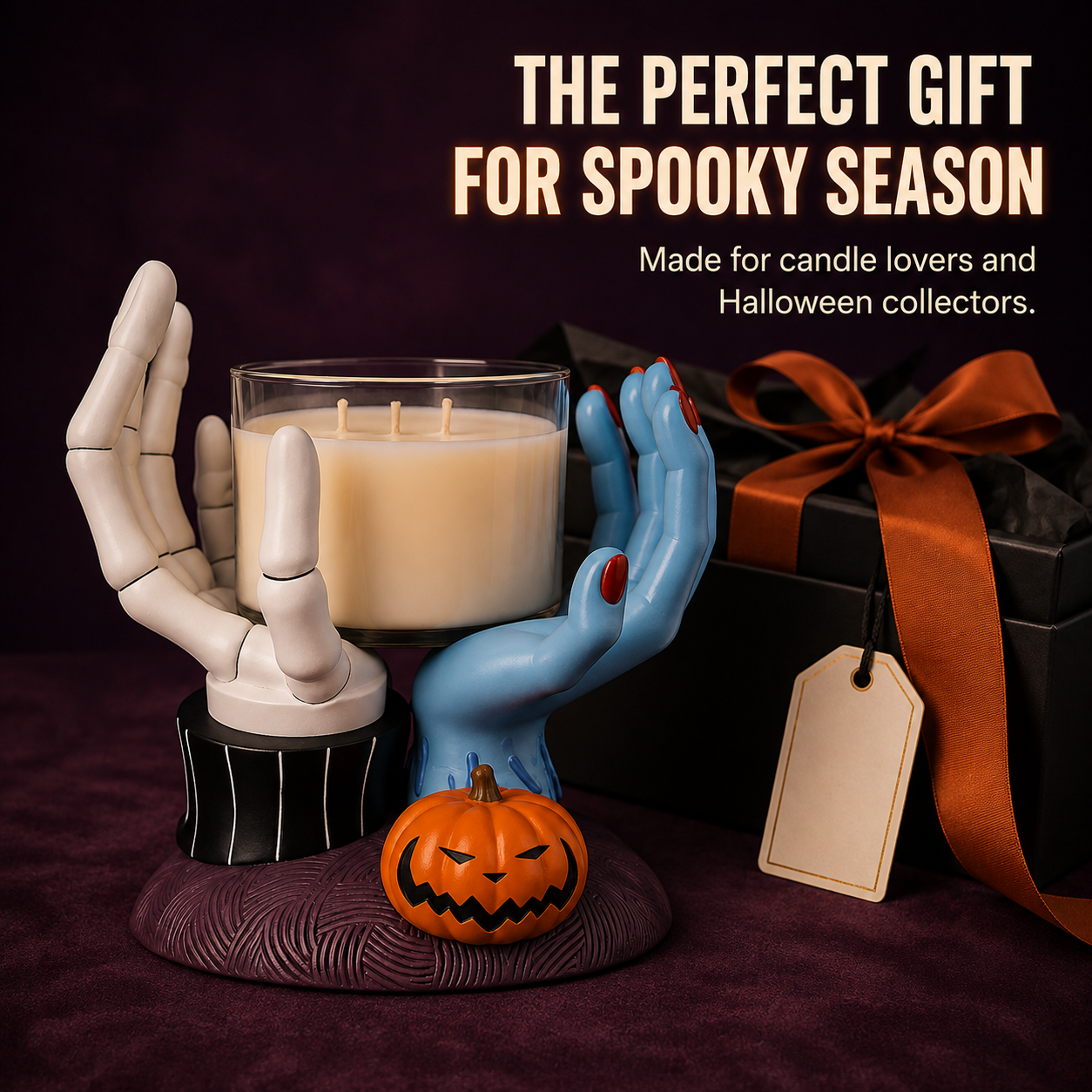 🎃 Spooky Hands Candle Holder – Cute & Creepy Halloween Tabletop Decor